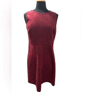 Chico’s Dk Burgundy Red Faux Suede Sleeveless Dress-size 00